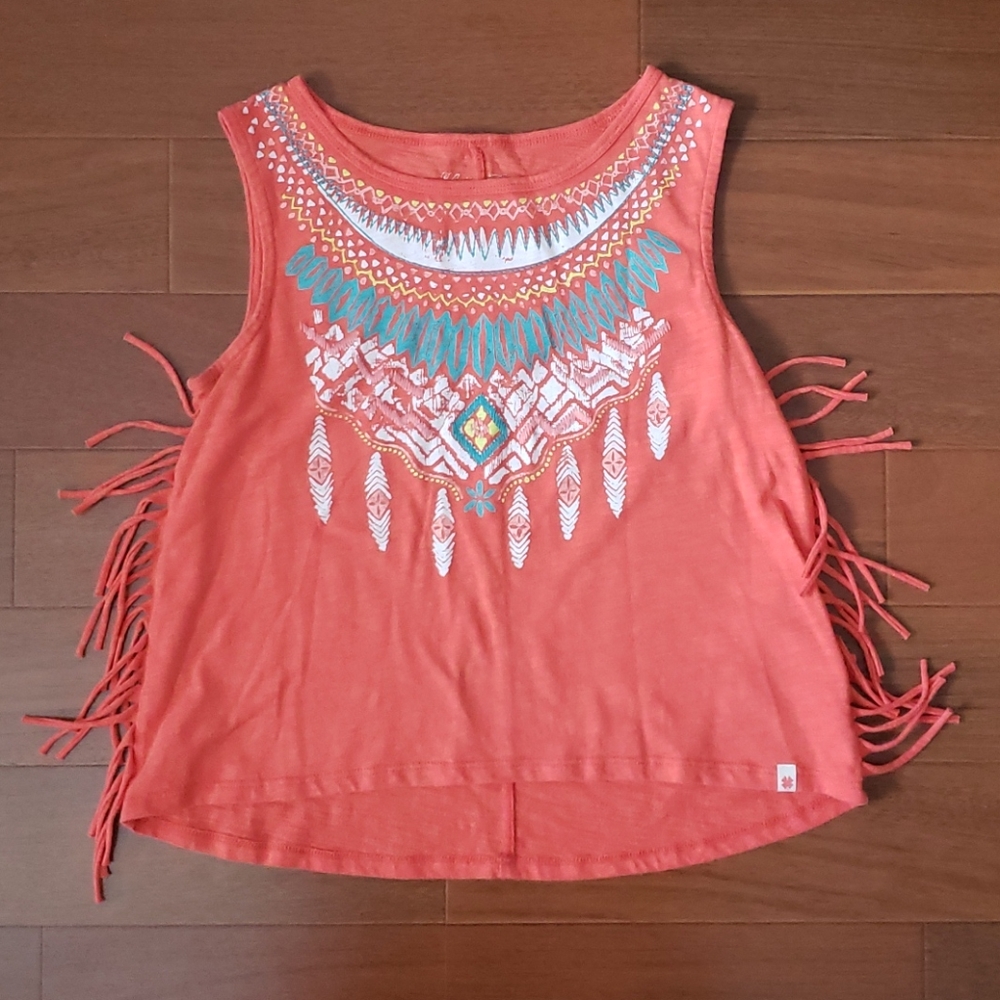 Lucky brand fringe Tank top (0726)